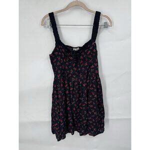 Aeropostale Milkmaid‎ Peasant Sweetheart Ditsy Retro Dress Women S Black Prairie